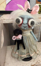 Load image into Gallery viewer, Bailey the blue zombie and her kitty 🐈‍⬛ 🩵