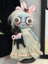 Load image into Gallery viewer, Bailey the blue zombie and her kitty 🐈‍⬛ 🩵
