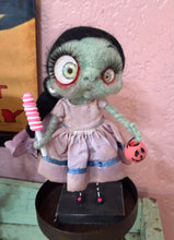 Load image into Gallery viewer, Polly. the sweet zombie 💜💚💜💚