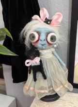 Load image into Gallery viewer, Bailey the blue zombie and her kitty 🐈‍⬛ 🩵